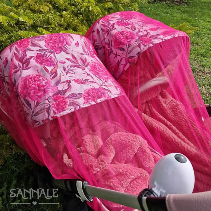 Fuksiaroosa putukavõrk jalutuskärule Bugaboo Sannale-9